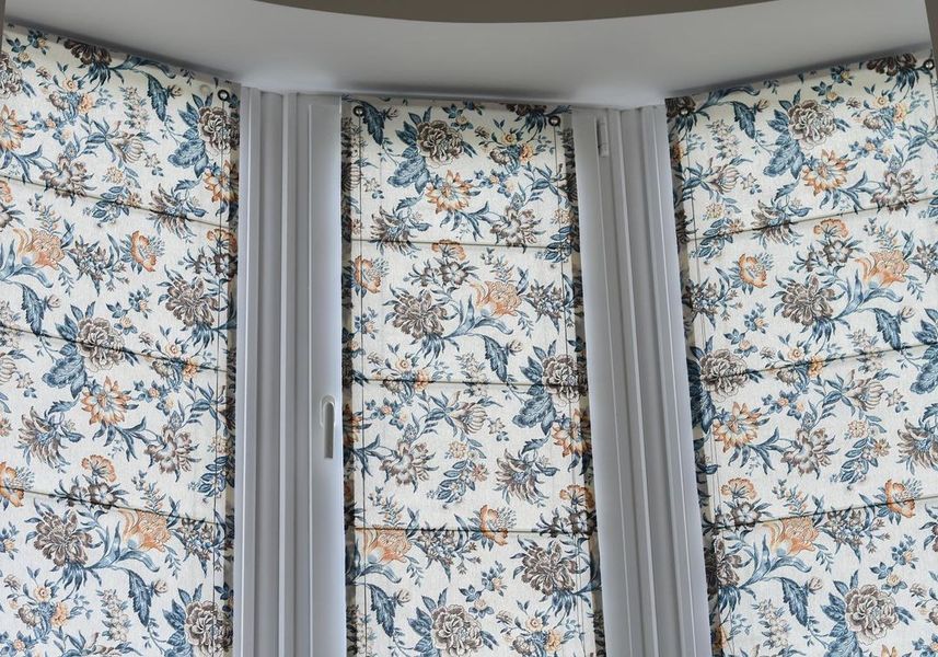Римська штора з композицією квітів RM185 фото