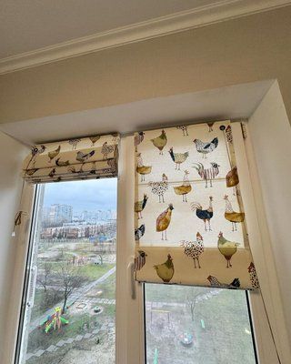 Римська штора з курочками RМ24 фото