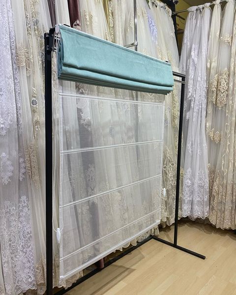 Римська штора, бірюзовий мікровелюр RM210 фото