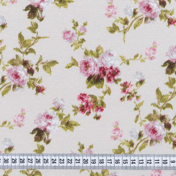 Декоративная ткань лонета Флорал / FLORAL цветы крупные фуксия tk161176 фото