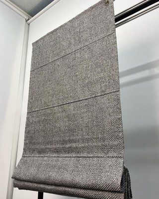 Римська штора, виразна та фактурна рогожка в стальному кольорі RМ135 фото